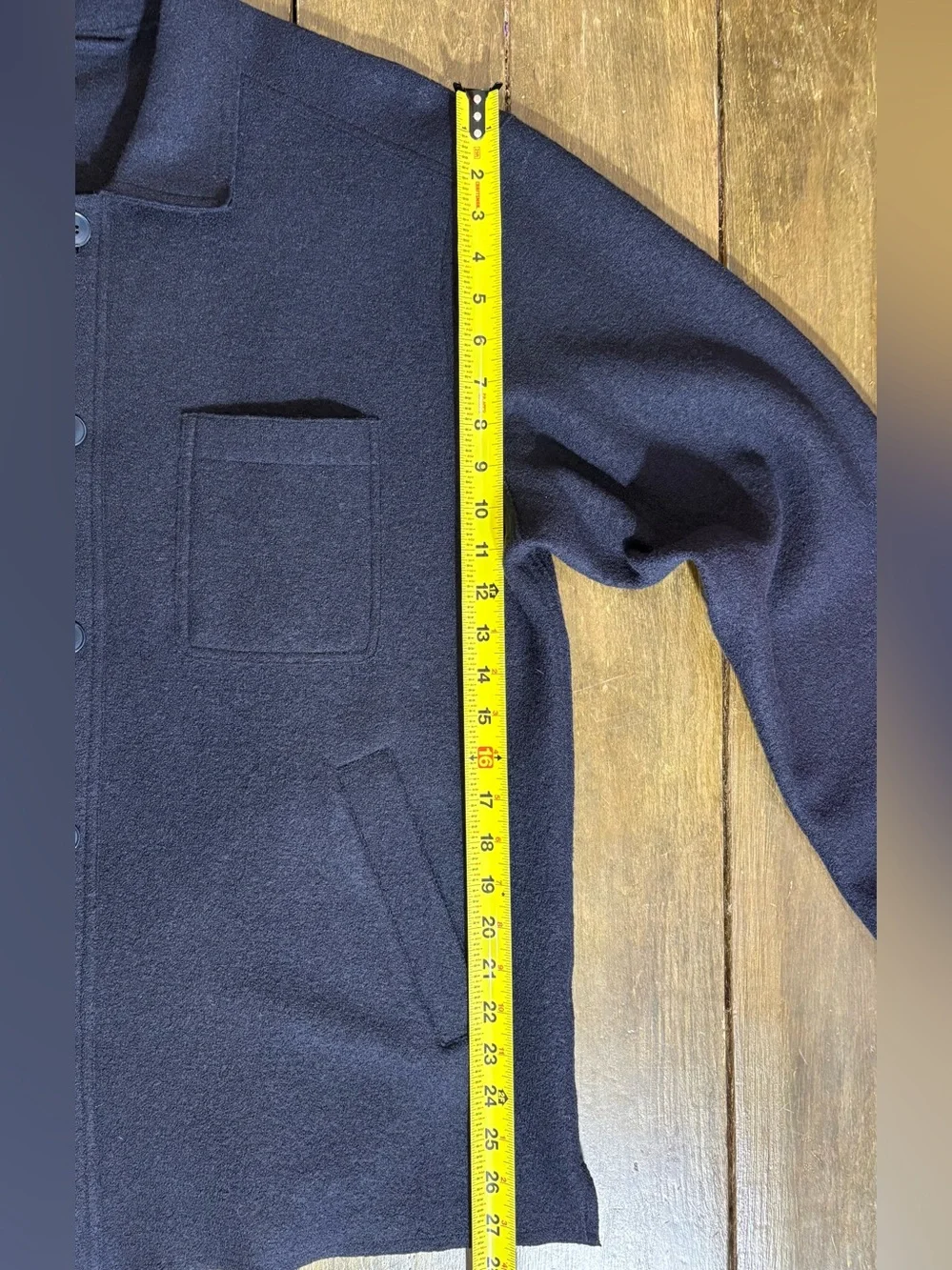 ETON Boiled Wool Shirt Jacket​ in Navy Size XL